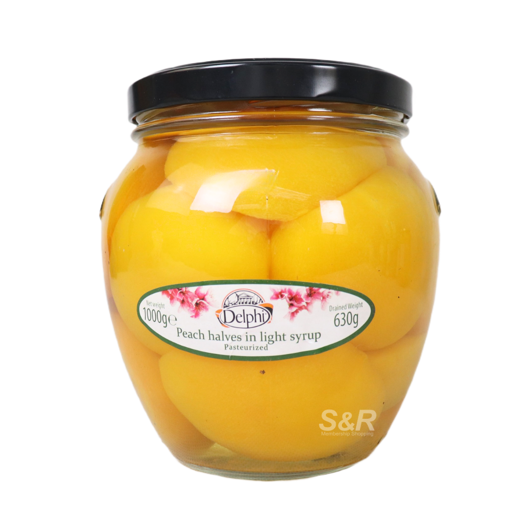 Delphi Pasteurized Peach Halves in Light Syrup 1kg